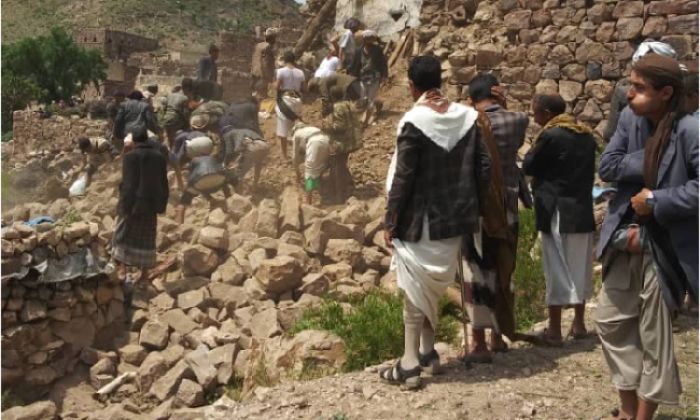 انهيار منزل متهالك في محافظة ذمار يسفر عن وفاة إمرأة وطفليها
