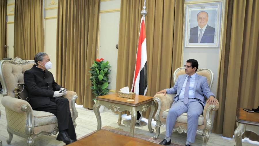 بجاش يبحث مع السفير الصيني سبل تعزيز العلاقات الثنائية