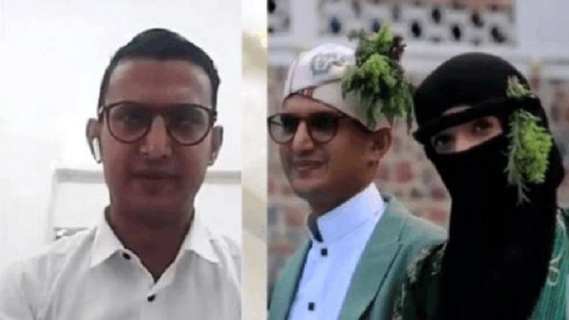 العريس اليمني "عقبة" يكشف عن السبب وراء إجباره مغادرة مدينته تعز بعد ظهور زوجته بزي شعبي