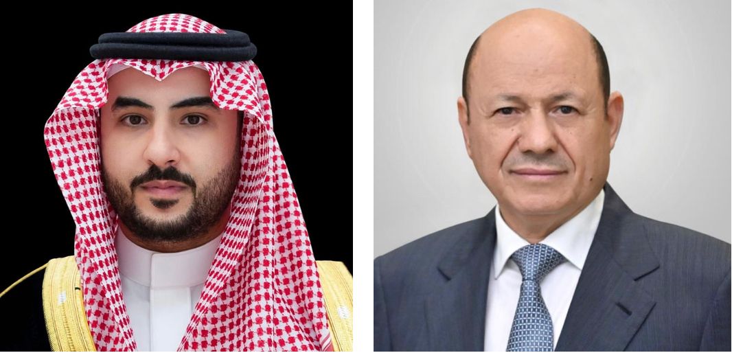 الرئيس العليمي يتلقى اتصالاً هاتفياً من وزير الدفاع السعودي 