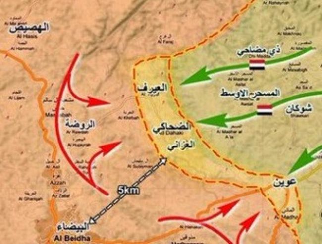 سقوط ثلاثة مواقع استراتيجيه بيد قوات الجيش وانهيار كبير في صفوف المليشيات الحوثية في البيضاء