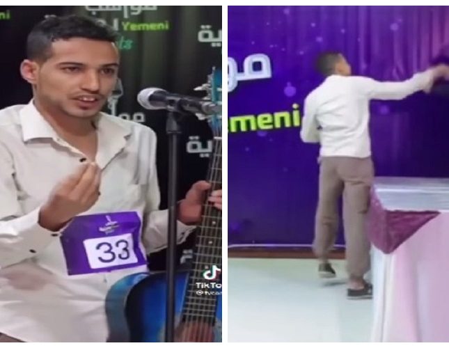 مغني يمني يعتدي على لجنة التحكيم في برنامج مواهب بعد تقييمه بصفر.. شاهد الفيديو 