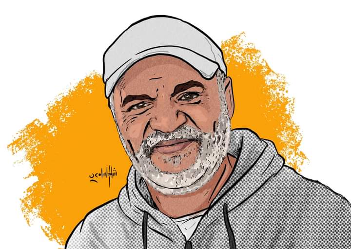 بحزن كبير .. رسام كريكاتير شهير يكتب كلمات وداع للفنان عبدالكريم مهدي وينقش بريشته صورة له 