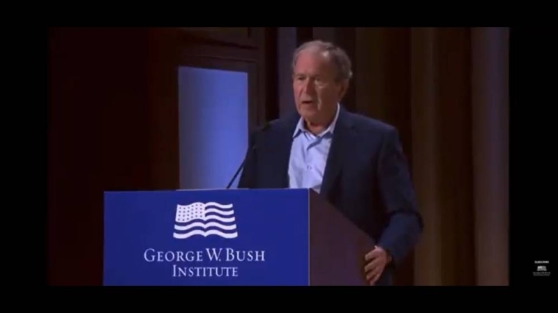 زلة لسان من الرئيس الأمريكي الأسبق "جورج بوش" بشأن الحرب على أوكرانيا تكشف ما حدث في العراق