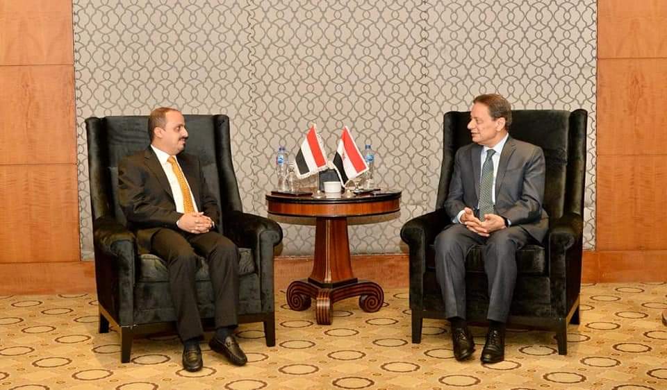 الإرياني يبحث مجالات التعاون مع رئيس المجلس الأعلى لتنظيم الإعلام المصري 