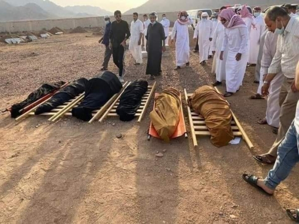 حادث مروع ..وفاة مغترب يمني مع 4 من ابنائه بالسعودية