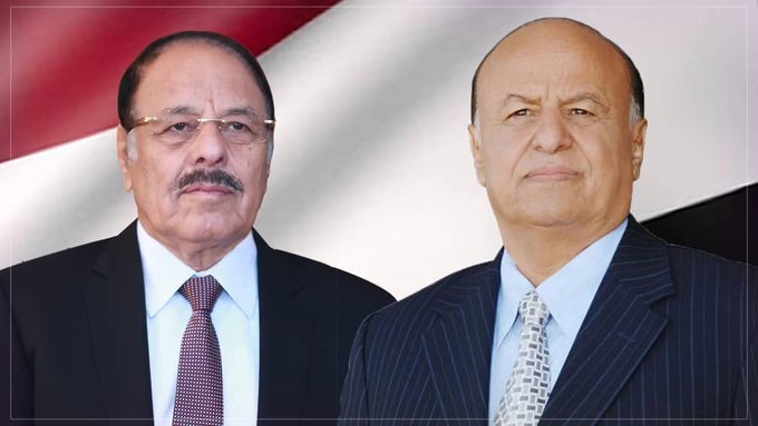 الرئيس هادي ونائبه يعزيان الشيخ عبداللطيف نمران في ضحايا القصف الحوثي الذي استهدف منزله