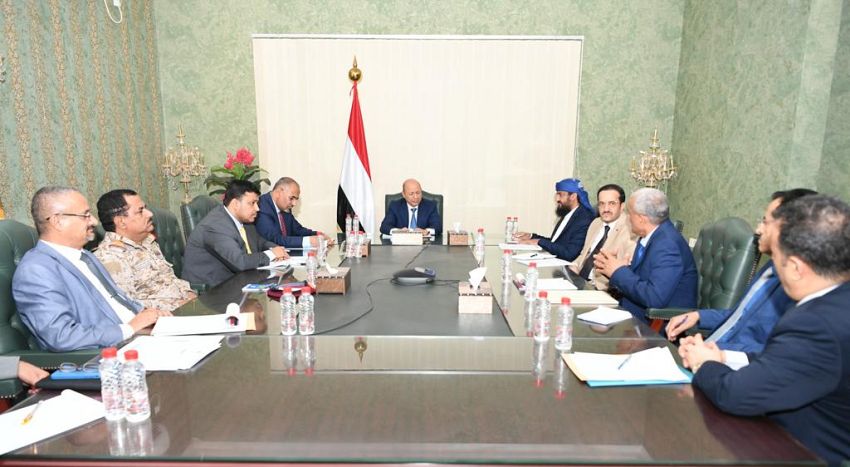 الرئيس رشاد العليمي يستمع الى احاطة من اللجنة الامنية والعسكرية ورسالة من المبعوث الاممي